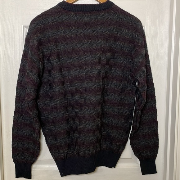 Barcelino Men’s Italian Wool Classic Gentlemen’s Pullover Stripe Size Medium - Picture 6 of 7